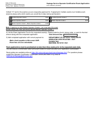 Form 3400-841 Septage Service Operator Certification Exam Application - Wisconsin, Page 2
