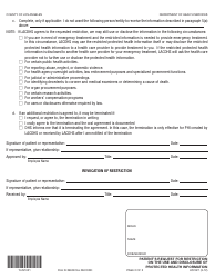 Form HS1021 Patient&#039;s Request for Restriction on the Use and Disclosure of Protected Health Information - County of Los Angeles, California, Page 2