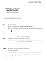 Form CLK/RA3 Statement of Appointment or Change of Clerk or Registered Agent (Domestic and Foreign Entities) - Maine