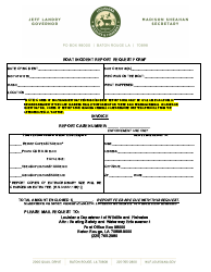 Document preview: Boat Incident Report Request Form - Louisiana