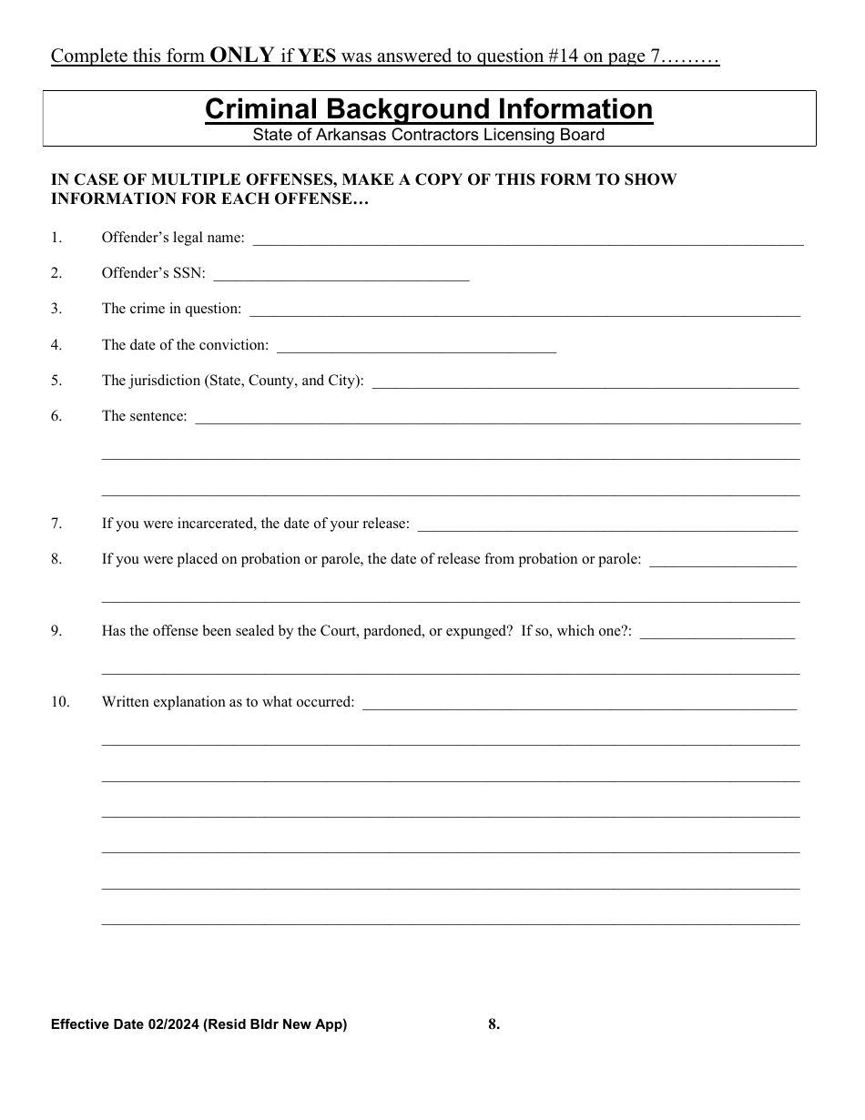 Residential Builders New Application - Arkansas, Page 8