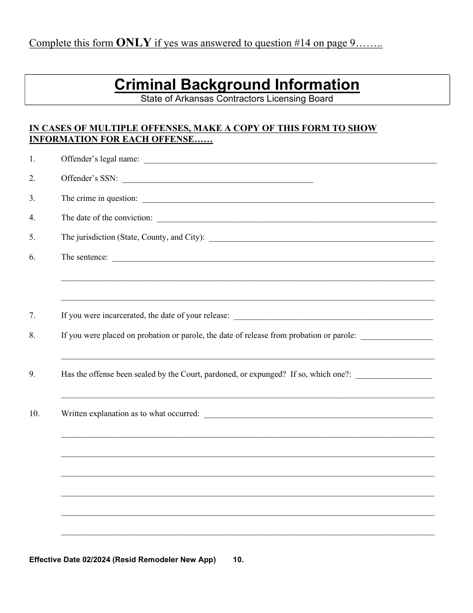 Residential Remodeler New Application - Arkansas, Page 10