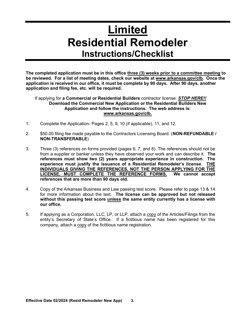 Residential Remodeler New Application - Arkansas, Page 3