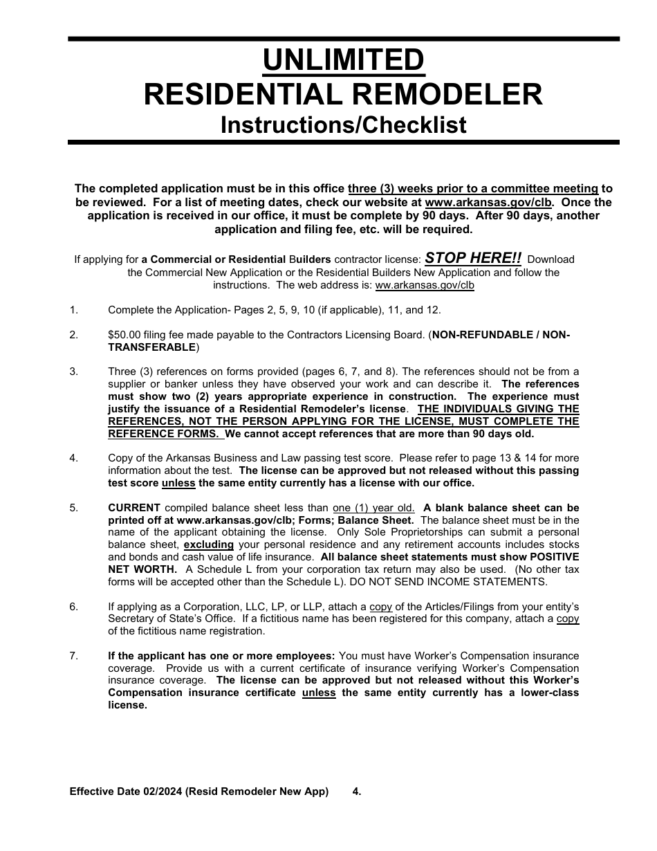 Residential Remodeler New Application - Arkansas, Page 4