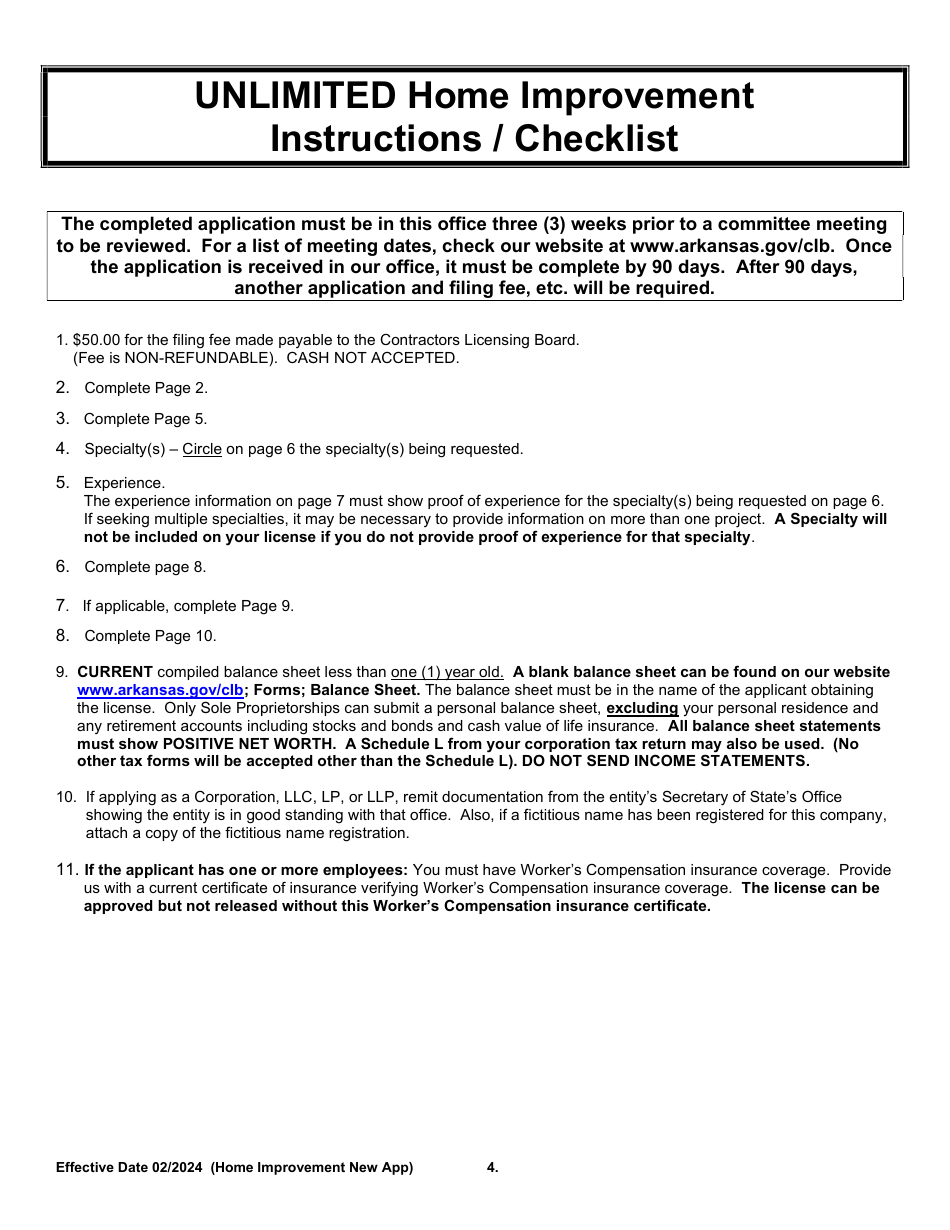 Home Improvement Specialty New Application - Arkansas, Page 4