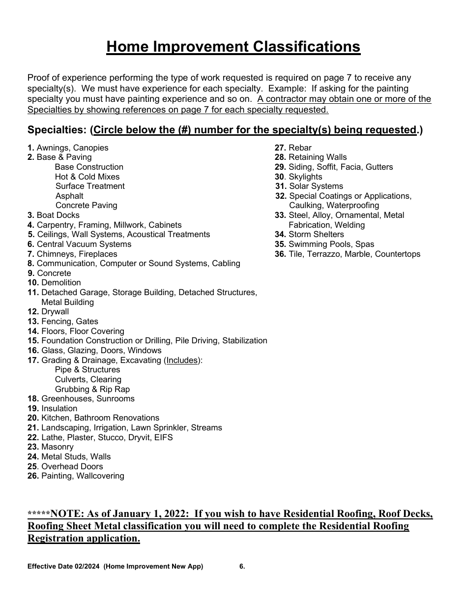 Home Improvement Specialty New Application - Arkansas, Page 6