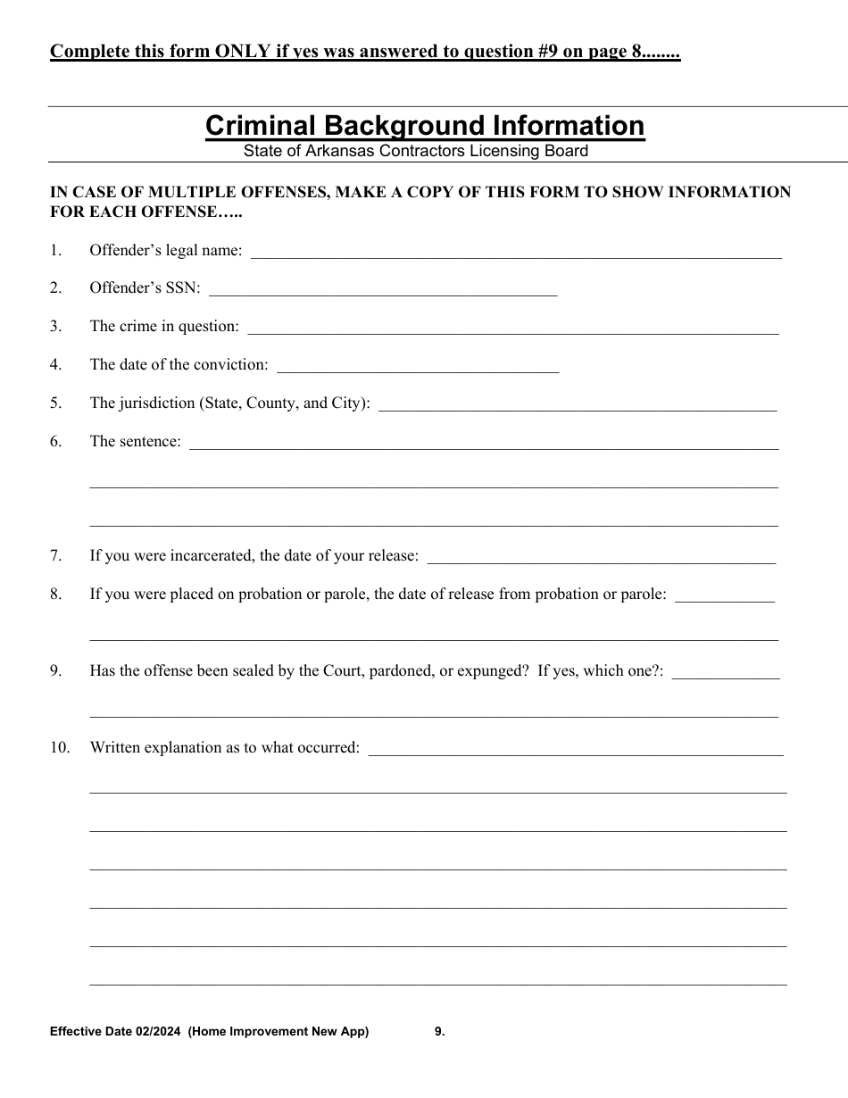 Home Improvement Specialty New Application - Arkansas, Page 9