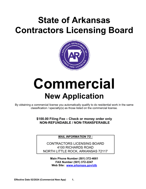 Commercial New Application - Arkansas