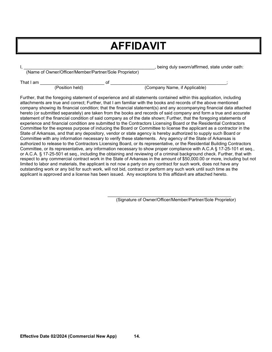 Commercial New Application - Arkansas, Page 14