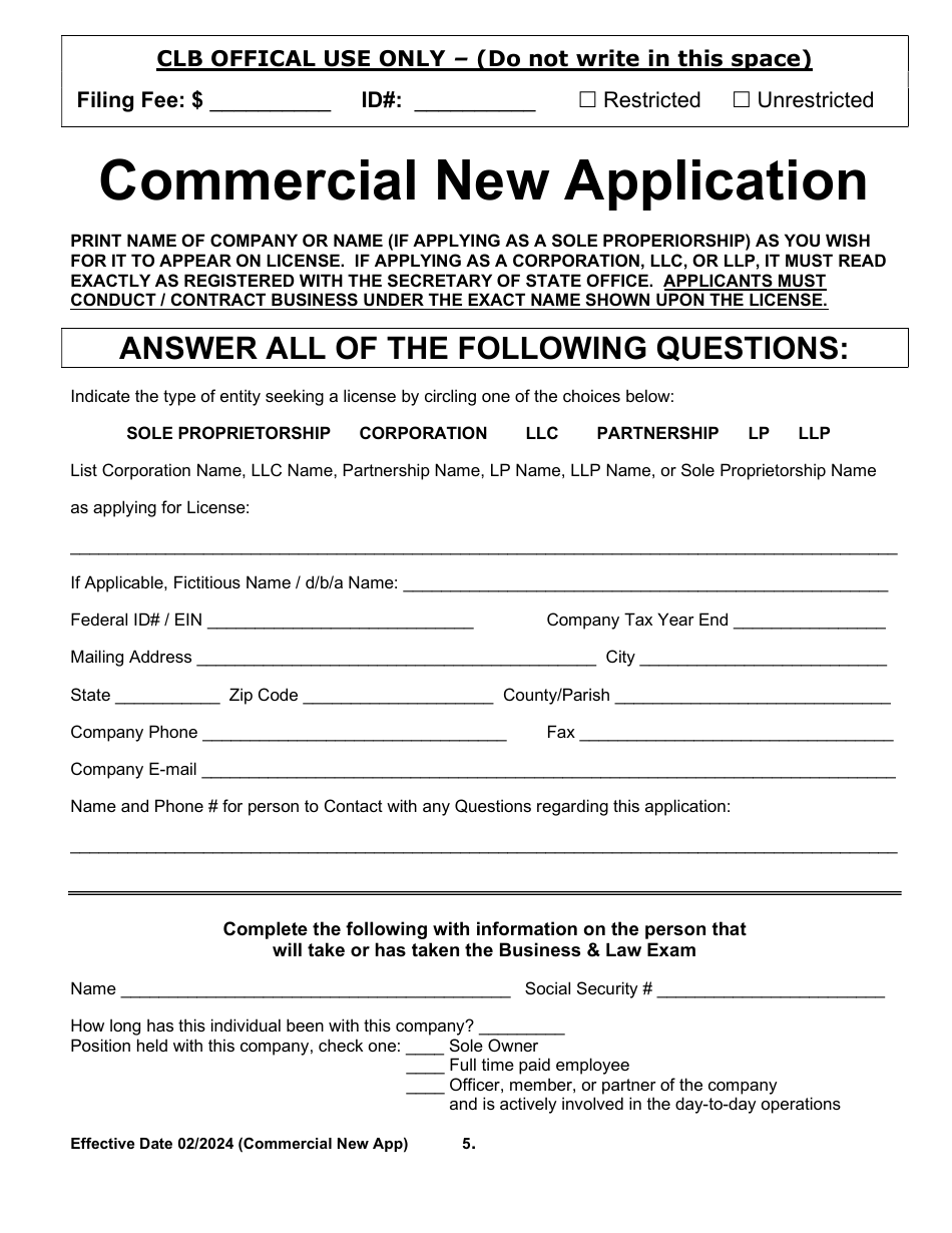 Commercial New Application - Arkansas, Page 5