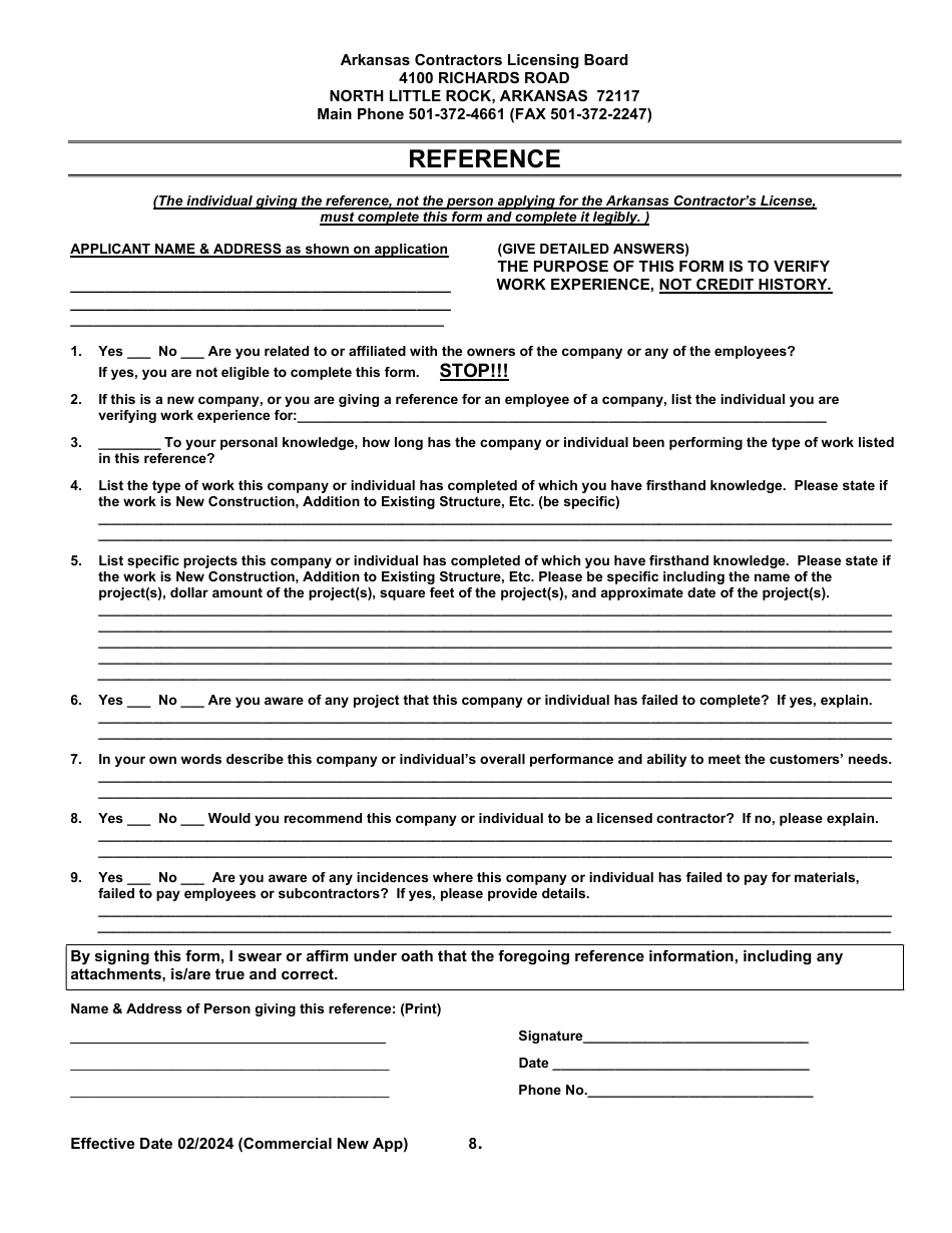 Commercial New Application - Arkansas, Page 8