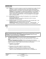 Form PO001 Petition for Protection Order - Washington (English/Tagalog), Page 16