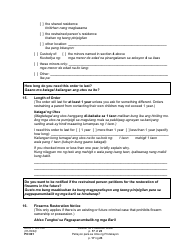 Form PO001 Petition for Protection Order - Washington (English/Tagalog), Page 17