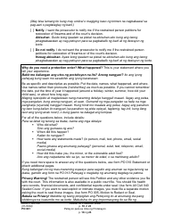 Form PO001 Petition for Protection Order - Washington (English/Tagalog), Page 18