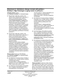 Form PO001 Petition for Protection Order - Washington (English/Tagalog), Page 24