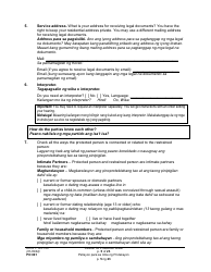Form PO001 Petition for Protection Order - Washington (English/Tagalog), Page 5