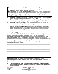 Form PO001 Petition for Protection Order - Washington (English/Tagalog), Page 8