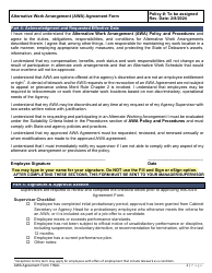 Alternative Work Arrangement (Awa) Agreement Form - Delaware, Page 2