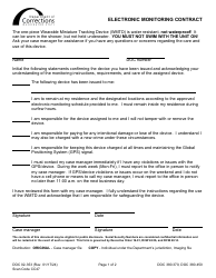 Form DOC02-353 Electronic Monitoring Contract - Washington