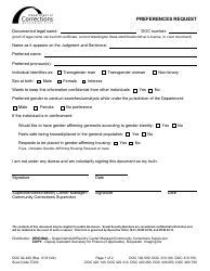 Document preview: Form DOC02-420 Preferences Request - Washington