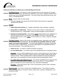 Form DOC07-033 Prohibited Contact Definitions - Washington