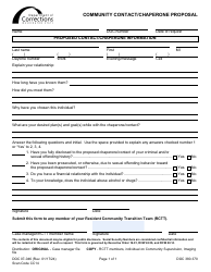 Document preview: Form DOC07-046 Community Contact/Chaperone Proposal - Washington