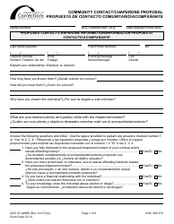 Document preview: Form DOC07-046ES Community Contact/Chaperone Proposal - Washington (English/Spanish)
