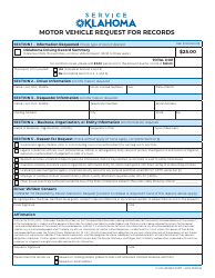 Form 303RM Motor Vehicle Request for Records - Oklahoma