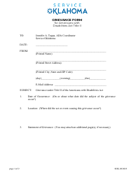 Grievance Form for Americans With Disabilities Act Title Ii - Oklahoma
