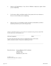 Grievance Form for Americans With Disabilities Act Title Ii - Oklahoma, Page 2