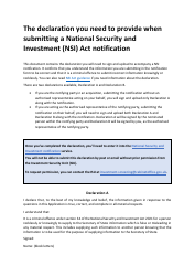 Act Declarations a and B - United Kingdom