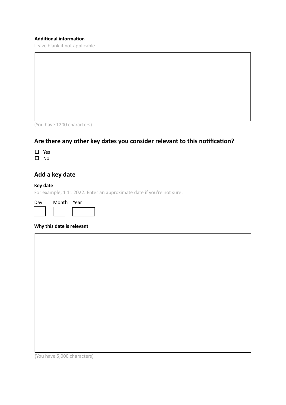 Voluntary Notification Form - United Kingdom, Page 11