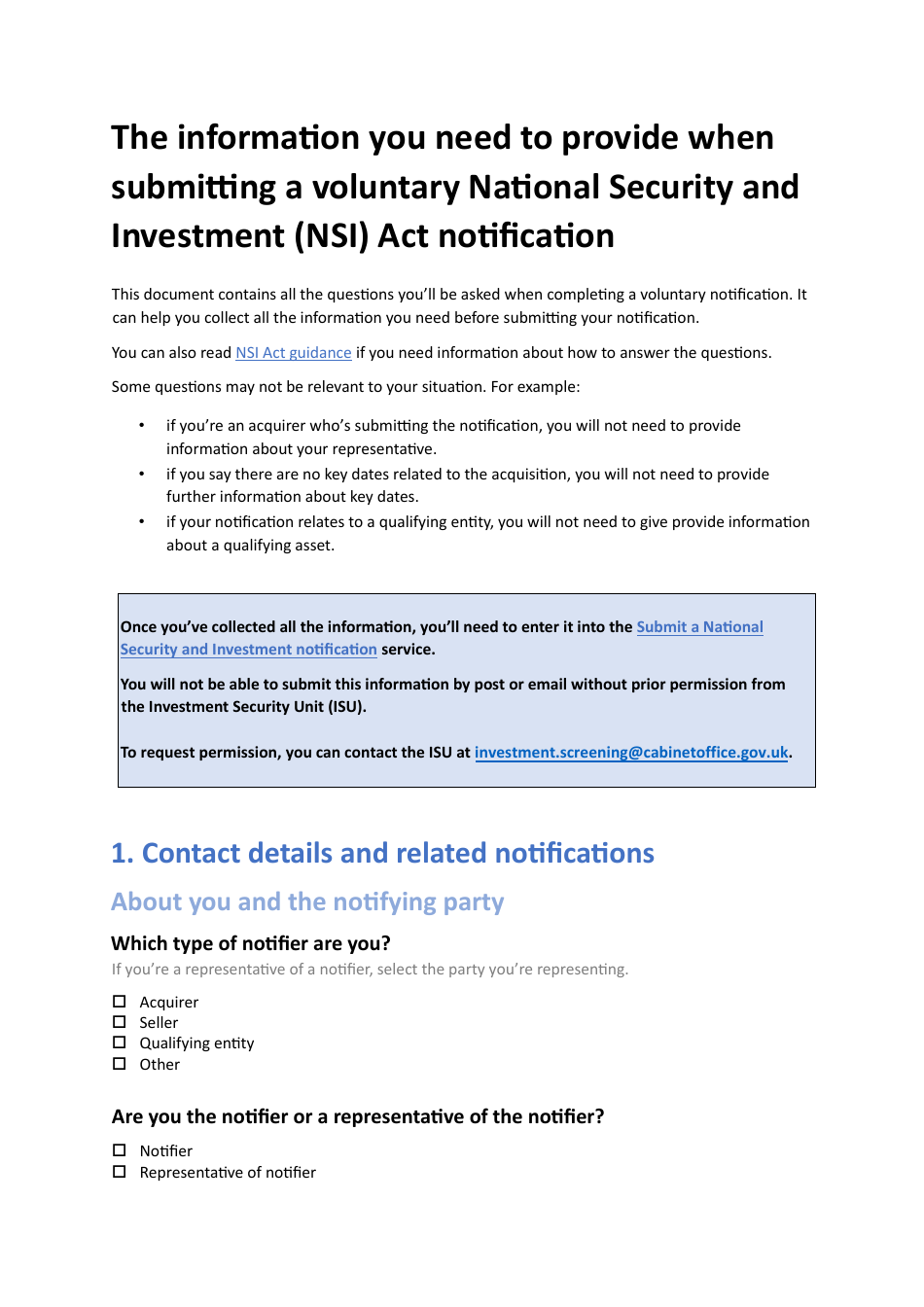 Voluntary Notification Form - United Kingdom, Page 1