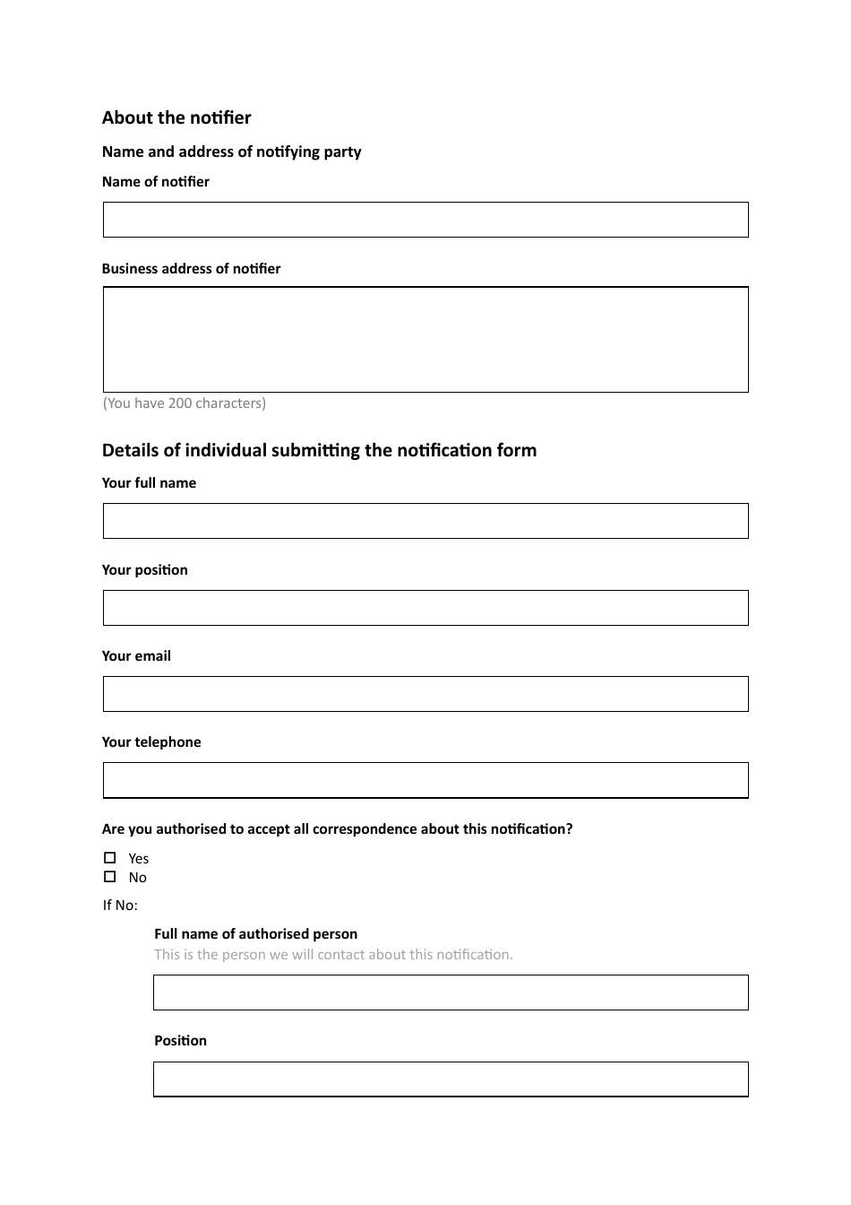 Voluntary Notification Form - United Kingdom, Page 2