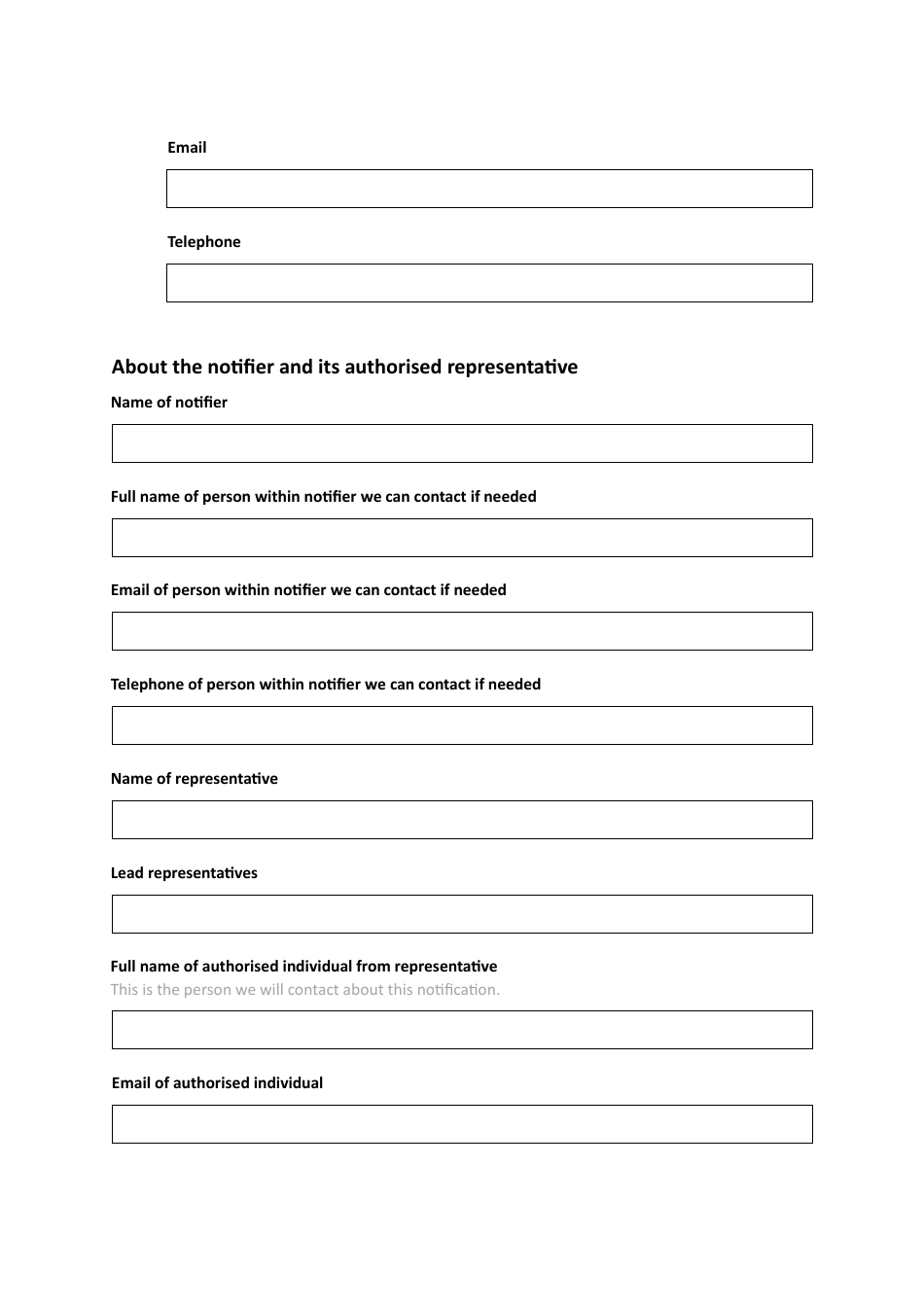 Voluntary Notification Form - United Kingdom, Page 3