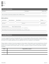 Form 1973E Application for Employment - Employment Standards Officer - Ontario, Canada, Page 3