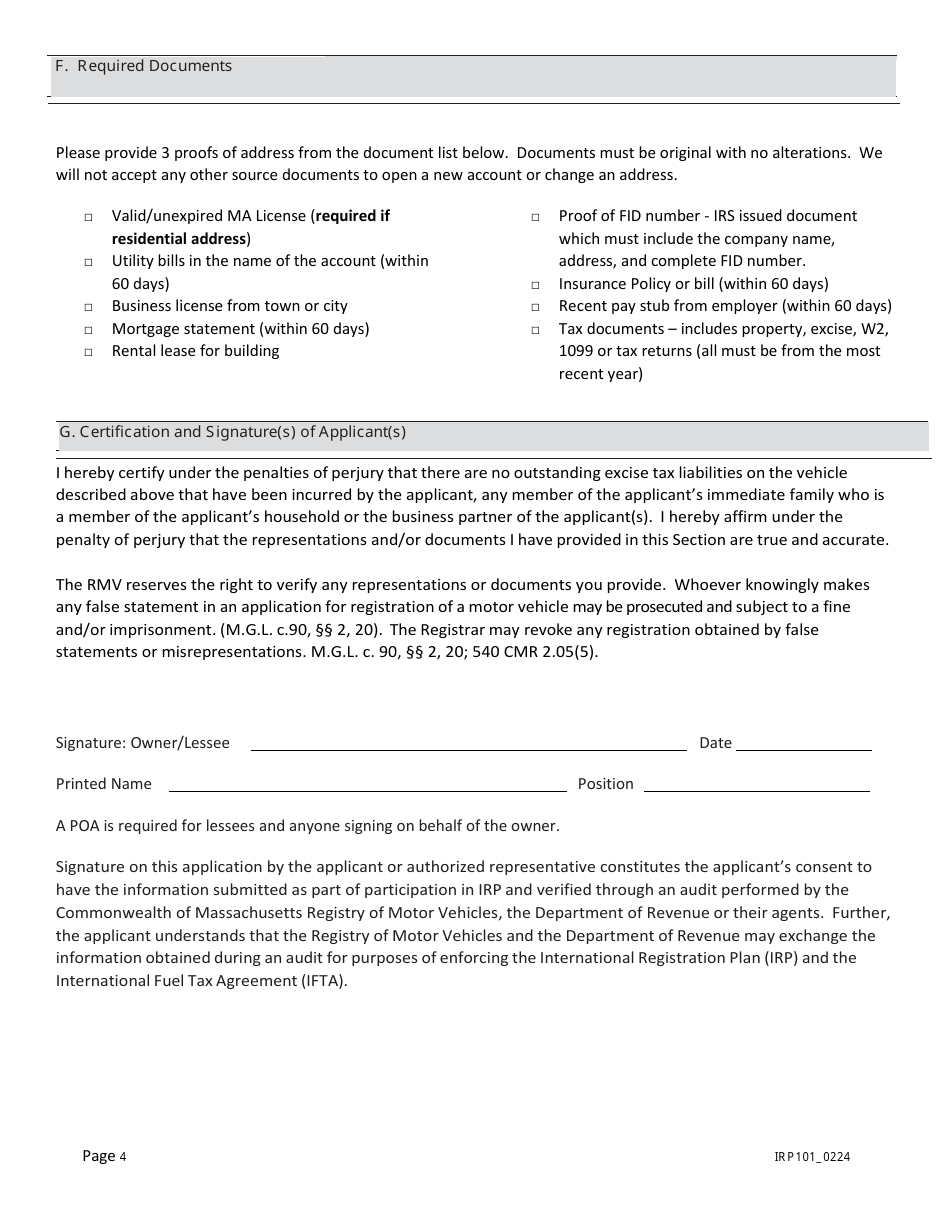 Form IRP101 Download Fillable PDF or Fill Online International ...