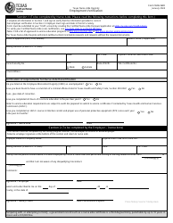 Document preview: Form 5506-NAR Employment Verification - Texas