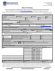 Form PFBC-NOS-001 Notice of Stocking - Pennsylvania