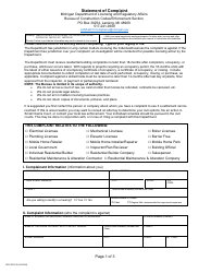 Form BCC-ES-100 Statement of Complaint - Michigan, Page 2