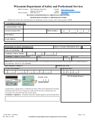 Document preview: Form 3168 Trades Replacement Card Request Form - Wisconsin