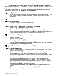 Prelicensure Course Approval Application and Notice Residential Builders and Residential Maintenance &amp; Alterations Contractors - Michigan, Page 5