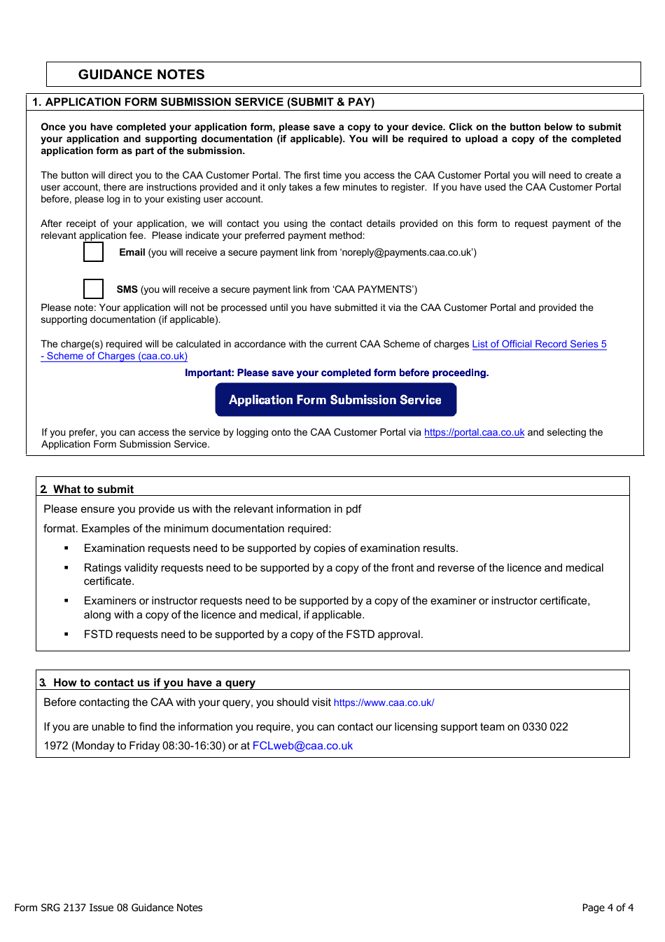 Form SRG2137 Application for Exemption Under Article 71 of UK Reg (Eu) No. 2018 / 1139 Against Parts 66 or 147 of the UK Continuing Airworthiness Regulation, UK Aircrew Regulation, UK Air Traffic Controllers Regulation or Under Article 266 of the Air Navigation Order - United Kingdom, Page 4