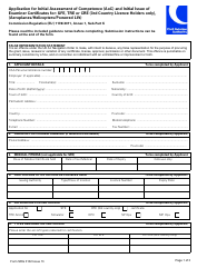 Form SRG3102 Application for Initial Assessment of Competence (Aoc) and Initial Issue of Examiner Certificates for: Sfe, Tre or Cre (3rd Country Licence Holders Only), (Aeroplanes/Helicopters/Powered Lift) - United Kingdom