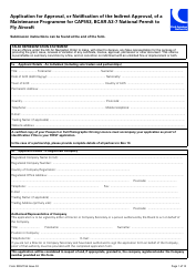 Document preview: Form SRG1766 Application for Approval or Notification of the Indirect Approval, of a Maintenance Programme for Cap553, Bcar A3-7 National Permit to Fly Aircraft - United Kingdom