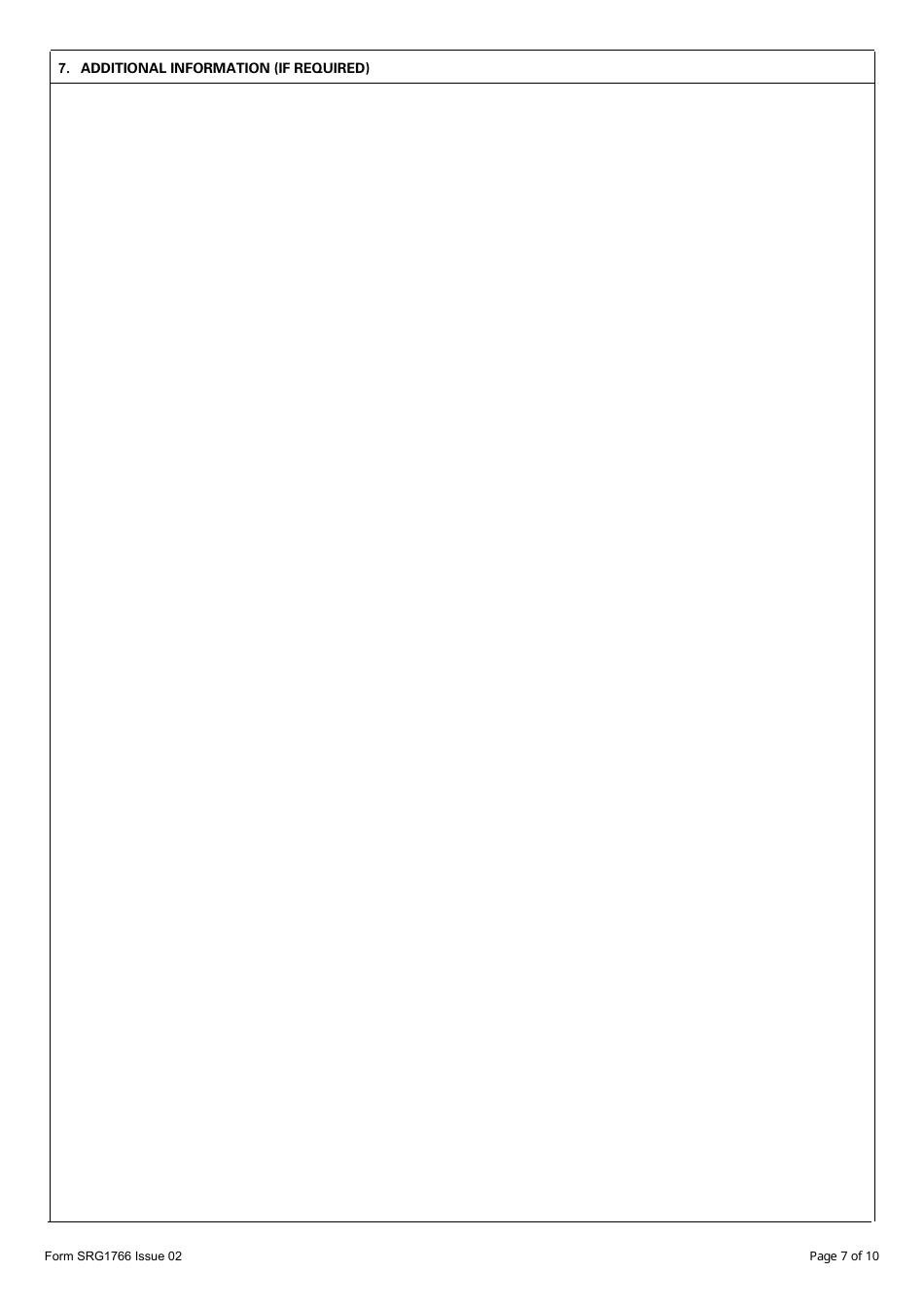 Form SRG1766 Application for Approval or Notification of the Indirect Approval, of a Maintenance Programme for Cap553, Bcar A3-7 National Permit to Fly Aircraft - United Kingdom, Page 7