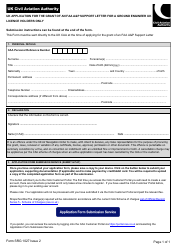 Document preview: Form SRG1027 UK Application for the Grant of an FAA a&p Support Letter for a Ground Engineer UK Licence Holders Only - United Kingdom