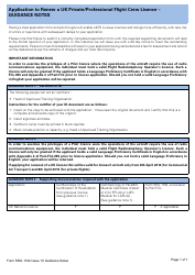 Form SRG1102 Application to Renew a UK Private/Professional Flight Crew Licence - United Kingdom, Page 5