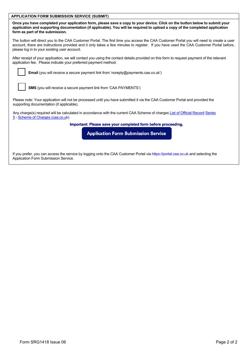 Form SRG1418 Air Traffic Controller Training - United Kingdom, Page 2