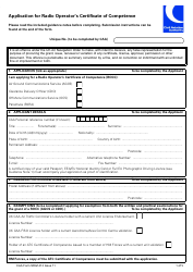 CAA Form SRG1413 Application for Radio Operator&#039;s Certificate of Competence - United Kingdom